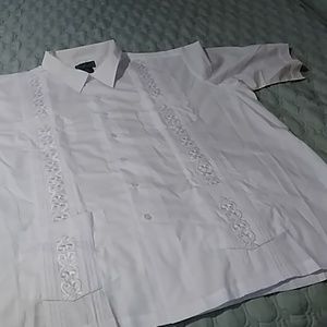 All White Tropical, Hawaiian Shirt Short Sleeve